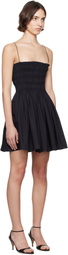Matteau Black Shirred Bodice Minidress