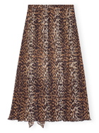 GANNI - Leopard Print Midi Skirt