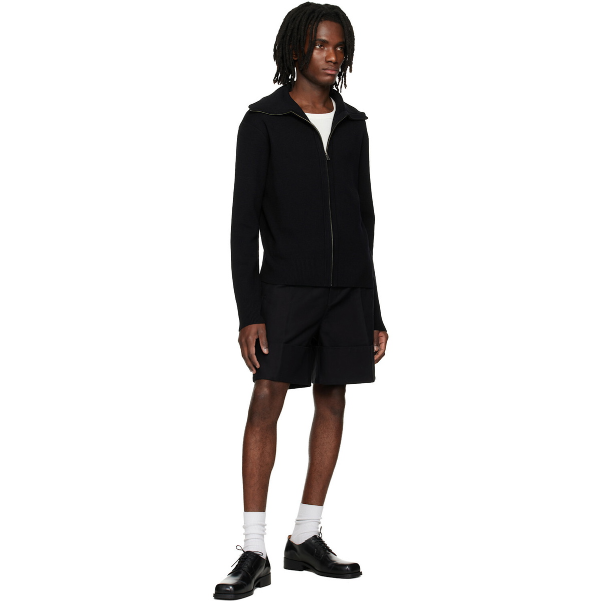 Entire Studios Black Cuffed Shorts