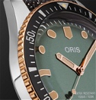 Oris - Momotaro Divers Sixty-Five Limited Edition Automatic 40mm Stainless Steel and Denim Watch, Ref. No. 733 7707 4337 - Green