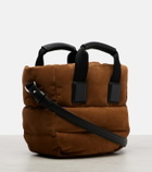 Moncler Caradoc Micro suede top-handle bag