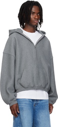 Alexander Wang Gray Star Zip Up Hoodie