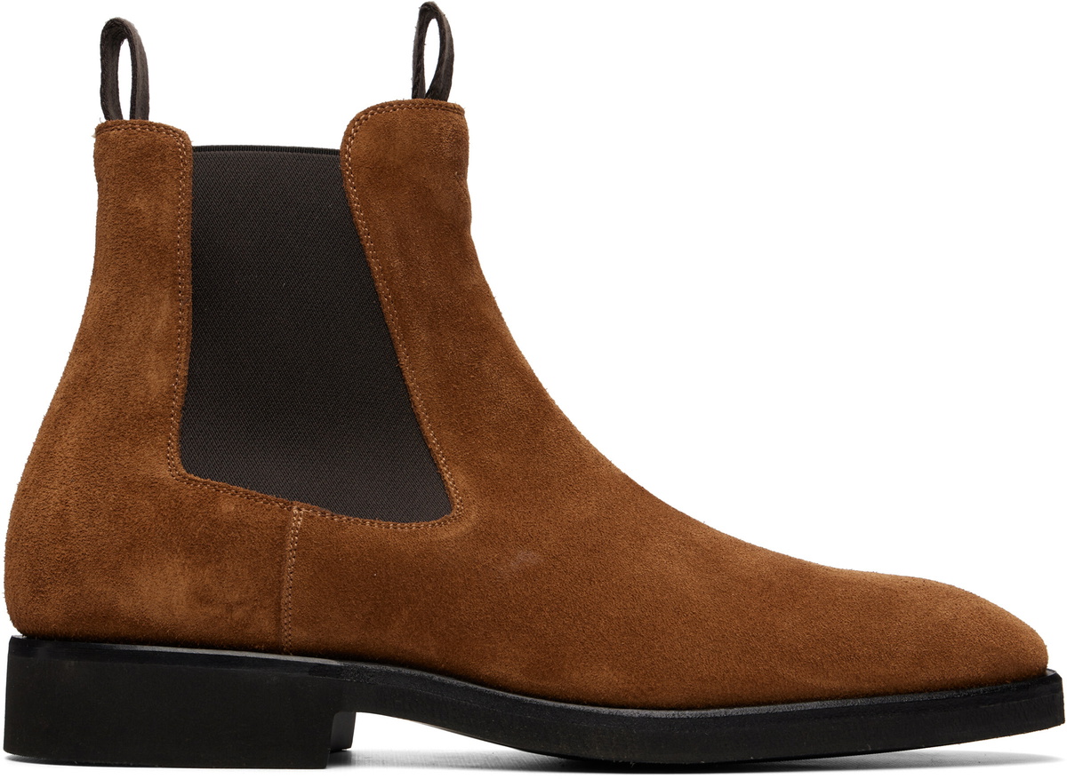 TOM FORD Brown Suede Owen Chelsea Boots