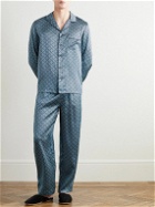 Derek Rose - Brindisi 89 Printed Silk-Satin Pyjama Set - Blue