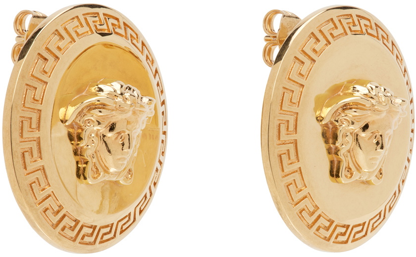 Versace Gold Tribute Medusa Stud Earrings Versace