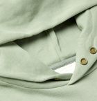 Fear of God for Ermenegildo Zegna - Slim-Fit Logo-Print Wool-Trimmed Fleece-Back Cotton and Cashmere-Blend Hoodie - Green