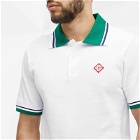 Casablanca Men's Pique Logo Polo Shirt in White
