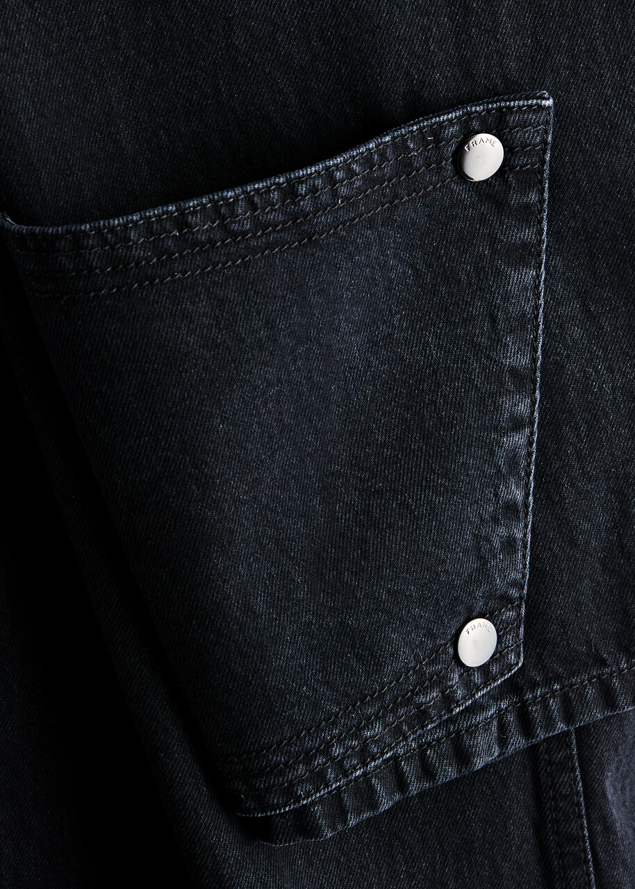 Frame The Tab Trouser Wide-leg Jeans Black Frame Denim