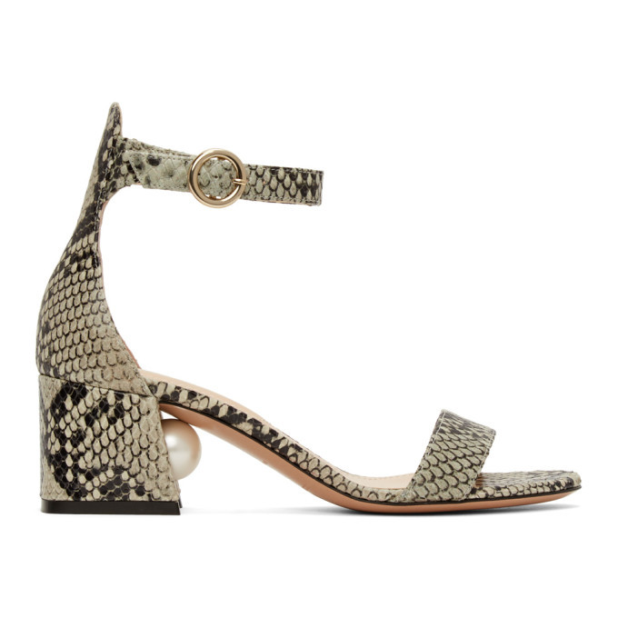 Nicholas Kirkwood S Snakeskin-embossed Leather Slingback Sandals