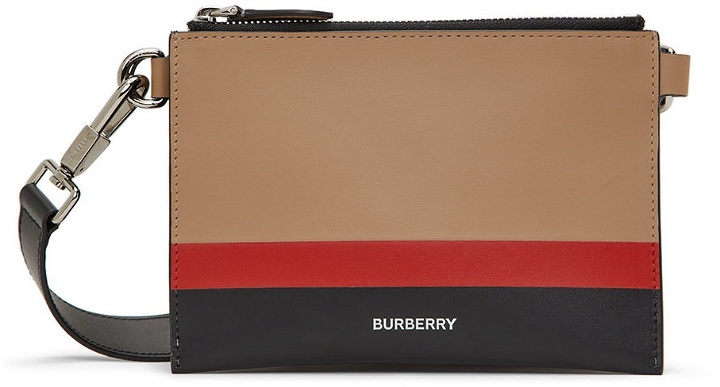 Photo: Burberry Beige Stripe Link Pouch Crossbody Bag
