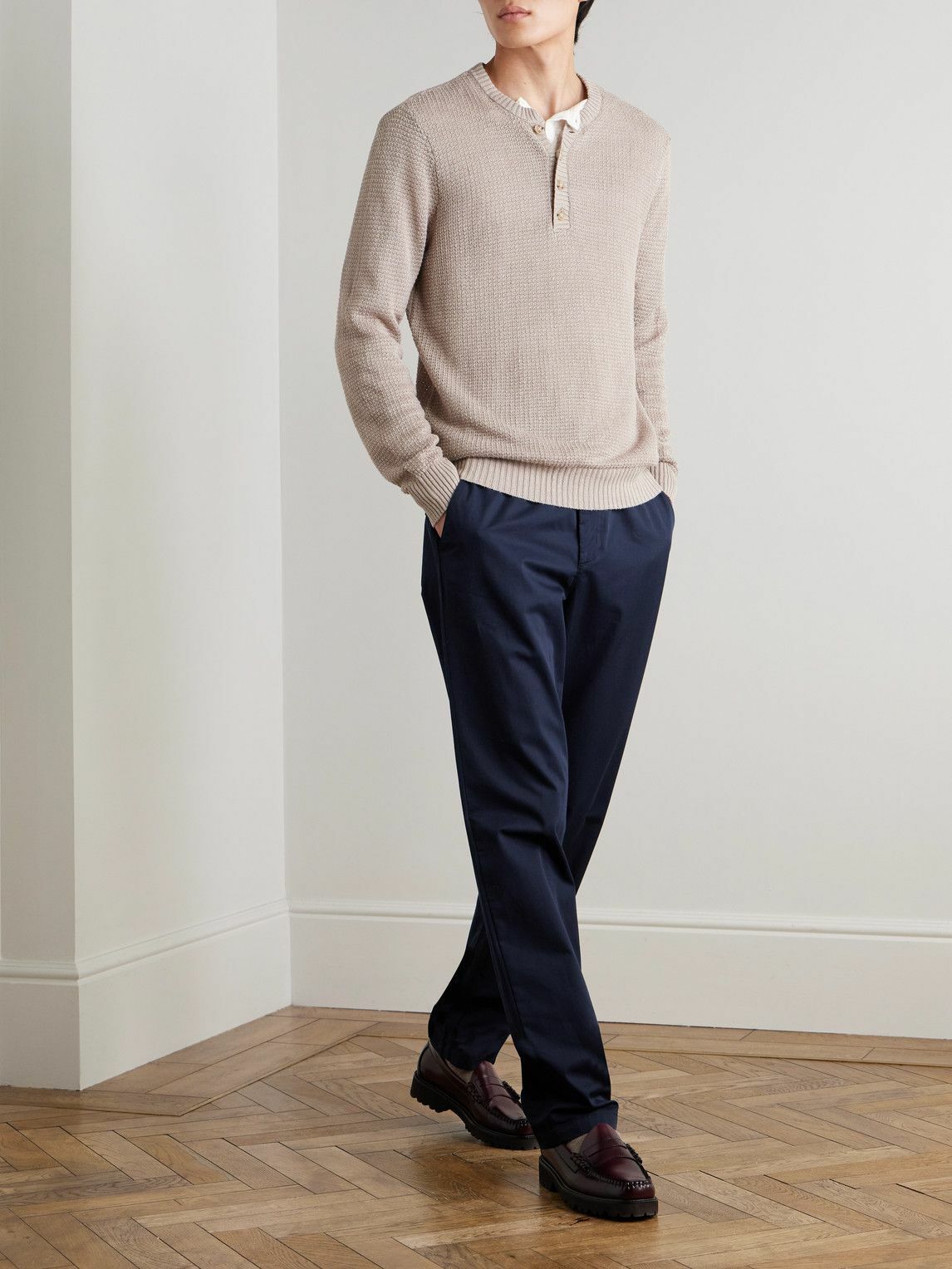 Oliver Spencer - Ashdown Straight-Leg Cotton-Twill Trousers - Blue