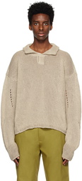 ROA Beige Cutout Sweater