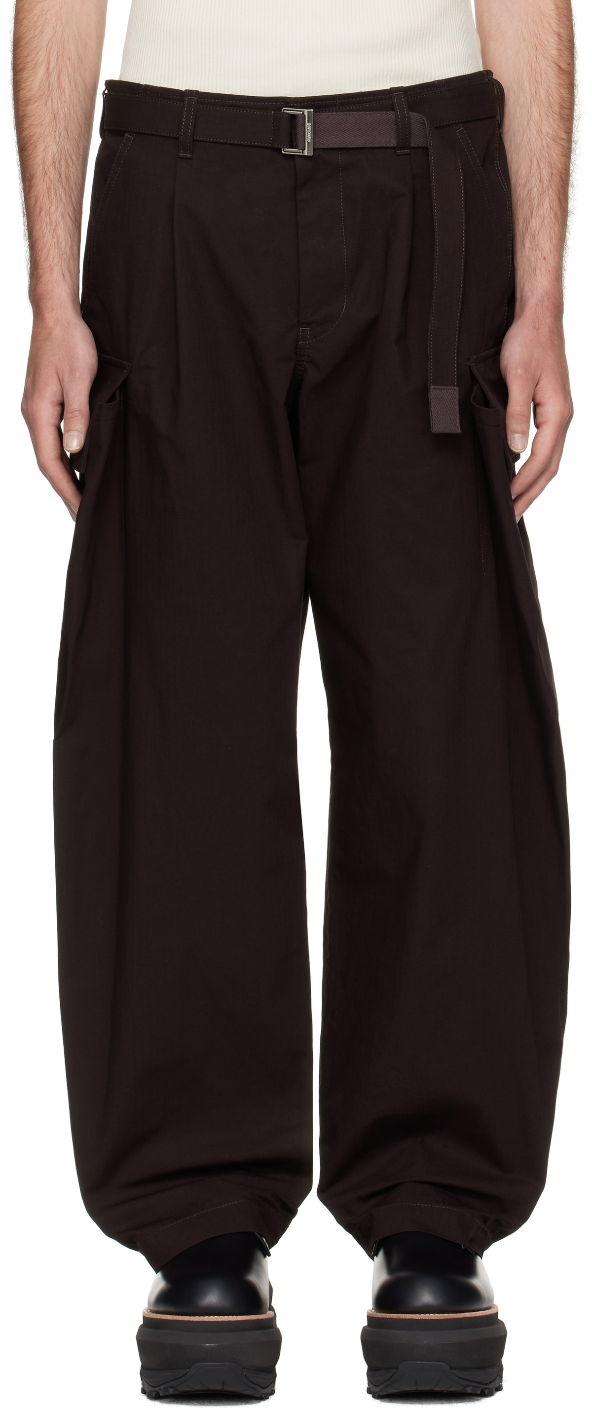 sacai 25aw Rip Stop pants BROWN サイズ3 sacai Rip Stop Pants Brown | HAVEN