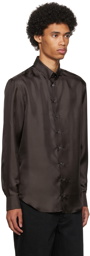 Giorgio Armani SSENSE Exclusive Brown Silk Shirt