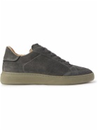Belstaff - Track Logo-Perforated Suede Sneakers - Gray