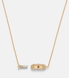 Marie Lichtenberg Coco Micro 18kt gold locket necklace with rubies
