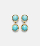 Ileana Makri 18kt gold drop earrings with turquoise and tsavorites