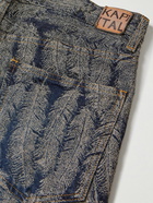 KAPITAL - Okabellbo Slim-Fit Flared Denim-Jacquard Jeans - Blue