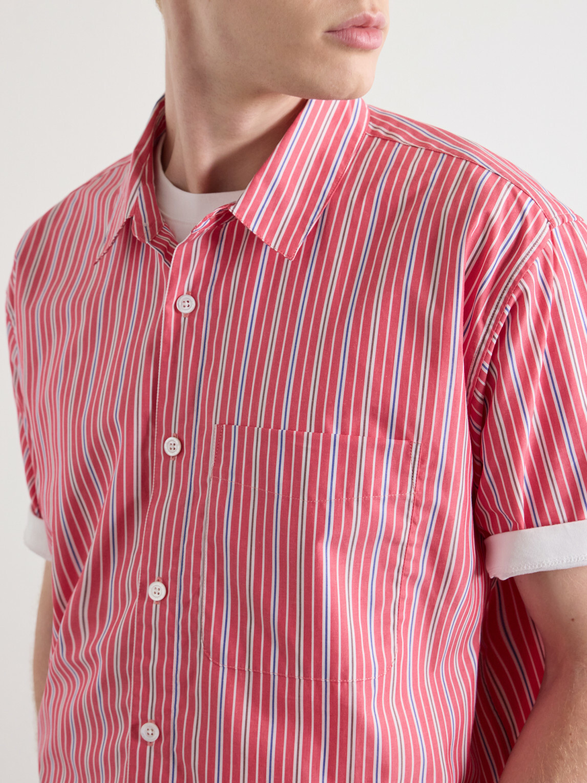 Aimé Leon Dore - Striped Cotton-Poplin Shirt - Red