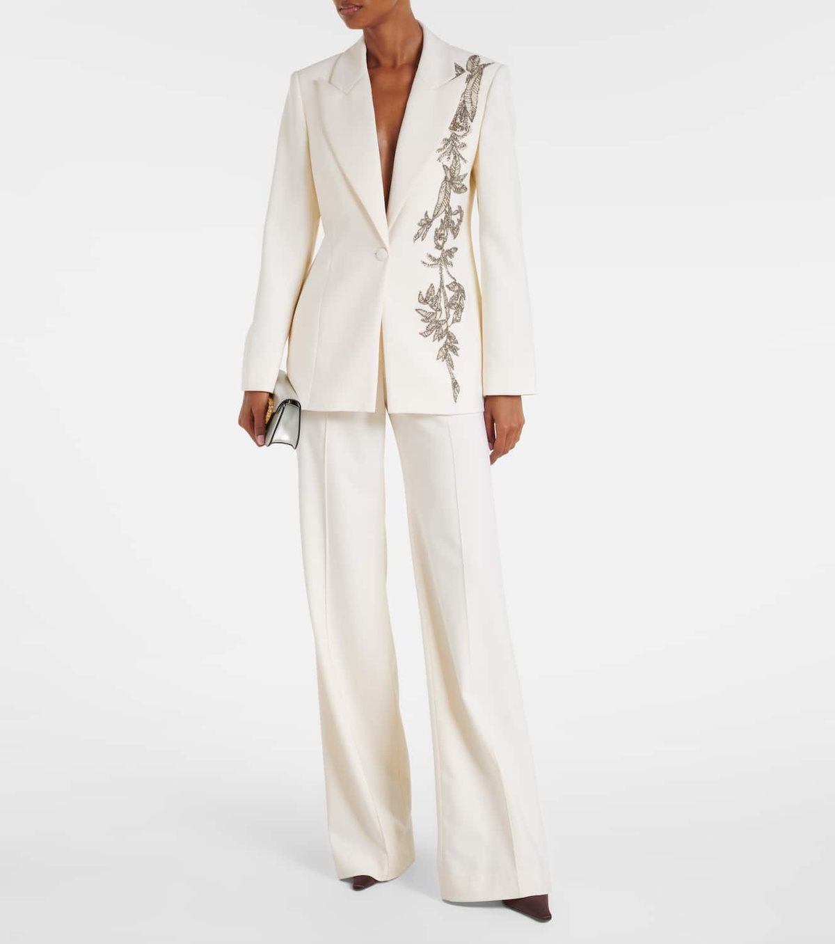 Costarellos Lesia embellished wool-blend blazer