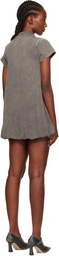We11done Gray Bubble Polo Minidress