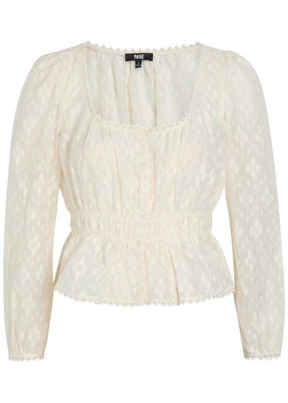 Photo: Paige Jay Embroidered Cotton and Silk-blend Blouse White