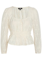 Paige Jay Embroidered Cotton and Silk-blend Blouse White
