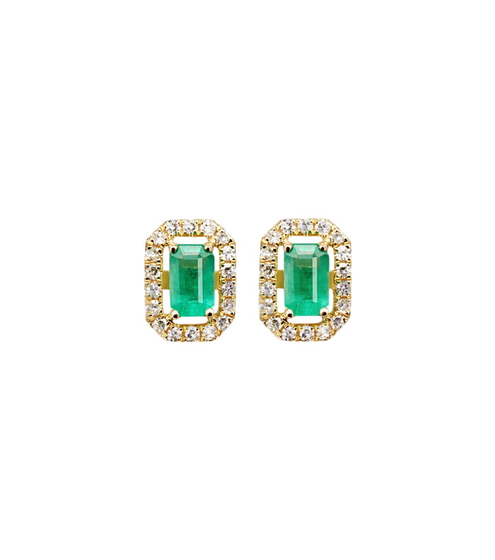 Photo: Shay Jewelry 18kt gold earrings with emeralds and diamonds