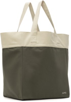 A.P.C. Green & Beige Marty Tote
