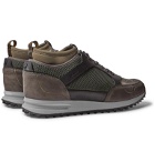 Dunhill - Radial Runner Neoprene and Leather-Trimmed Suede and Mesh Sneakers - Green