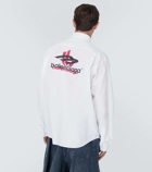 Balenciaga Logo embroidered cotton poplin shirt