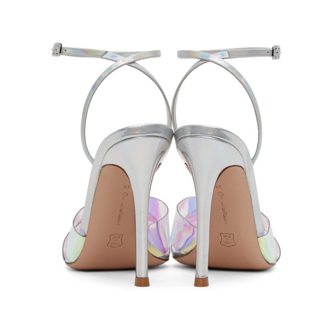 Gianvito Rossi Silver Hologram Stark Heeled Sandals Gianvito Rossi