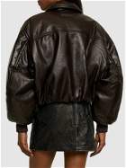 ACNE STUDIOS Faux Leather Puffer Bomber Jacket