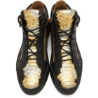 Giuseppe Zanotti Black and Gold May London Kokis High-Top Sneakers