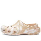 Crocs Classic Marbled Clog in Chai/Pink Rose