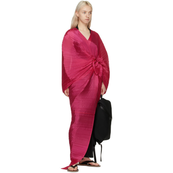 Pleats Please Issey Miyake Pink Madame T Stole Scarf Pleats Please