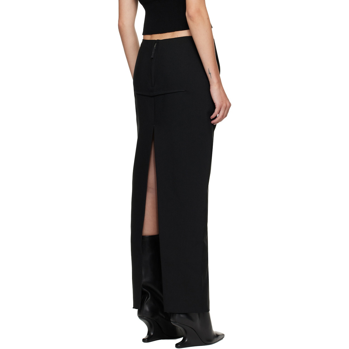 Rick Owens Black Tower Sliced Maxi Skirt