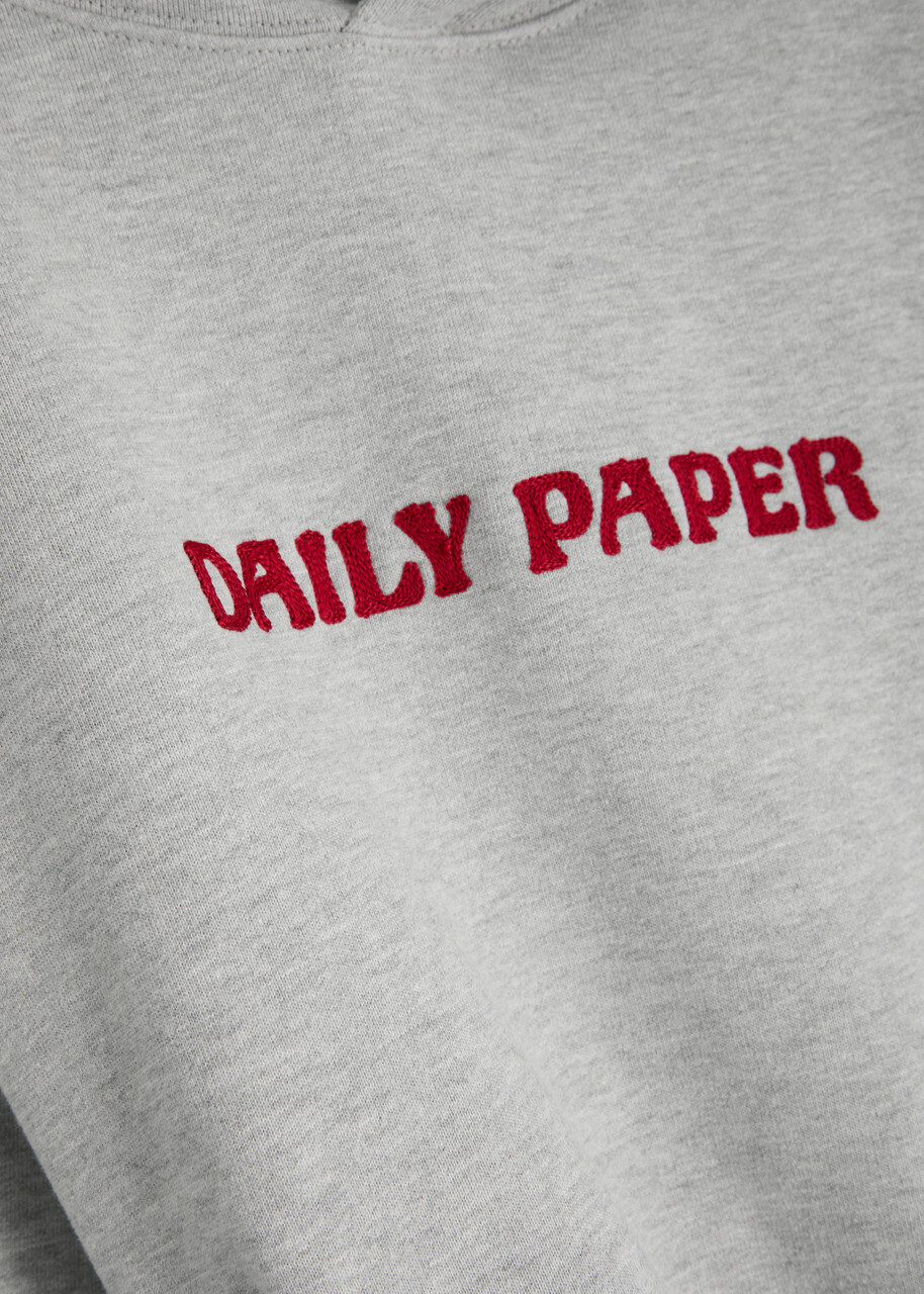 Daily Paper Logo Hooded Jersey Sweatshirt Grey