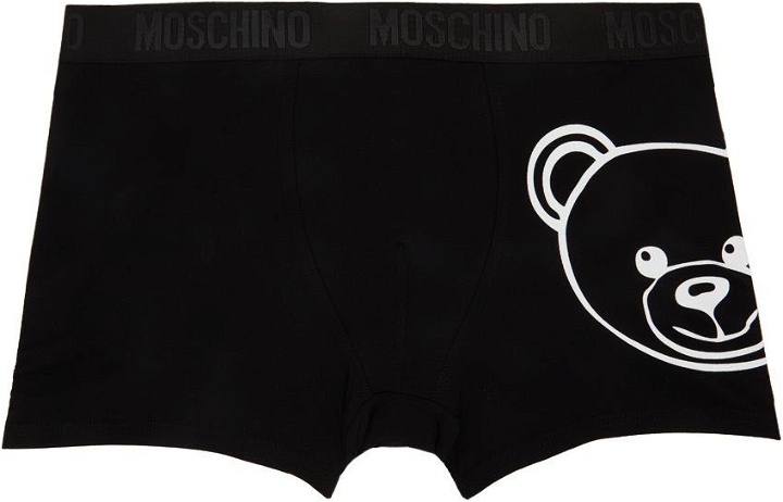 Photo: Moschino Black Cotton Boxer Briefs