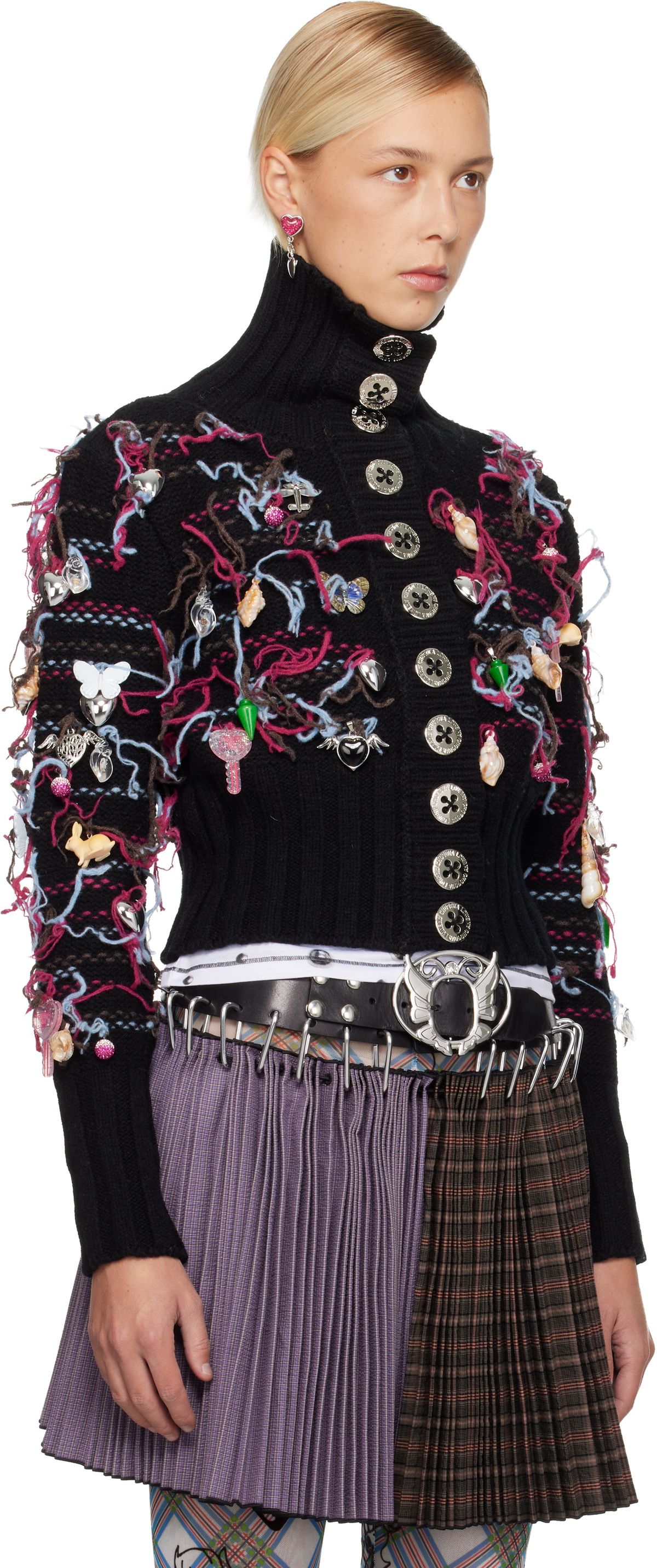 Chopova Lowena Black Washed Up Cardigan