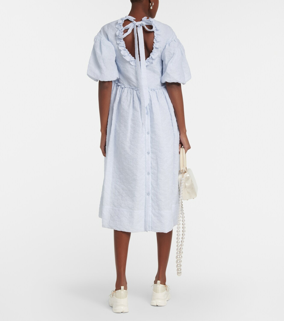 ■Simone Rocha■パフスリーブコットンポプリンミディドレス Simone Rocha - Puff-sleeve cotton-blend midi dress Simone Rocha