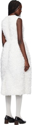 Comme des Garçons White Tulle Flower Tape Embroidery Midi Dress