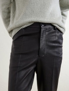 Auralee - Straight-Leg Full-Grain Leather Trousers - Black