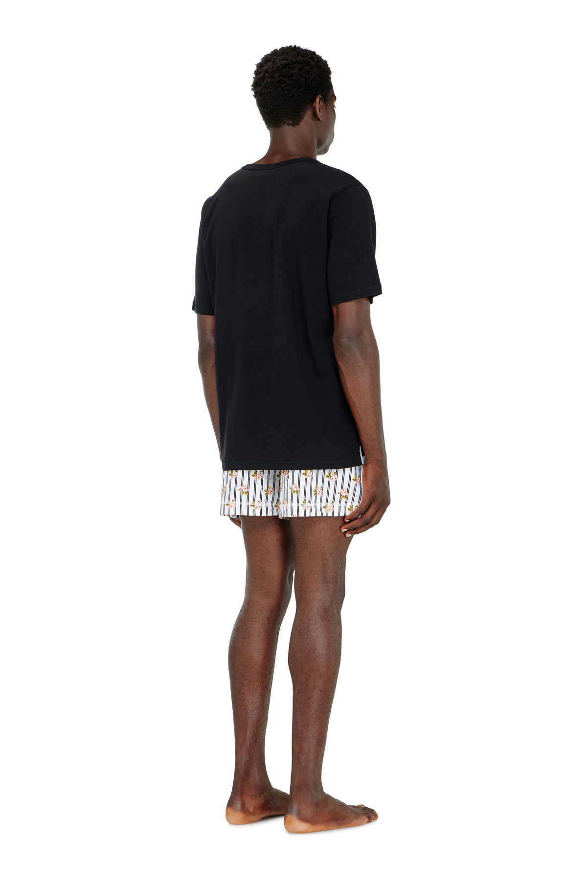 Diesel Cotton pajama set with printed shorts - Pajamas Mens in Multicolor