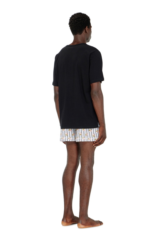 Photo: Diesel Cotton pajama set with printed shorts - Pajamas Mens in Multicolor