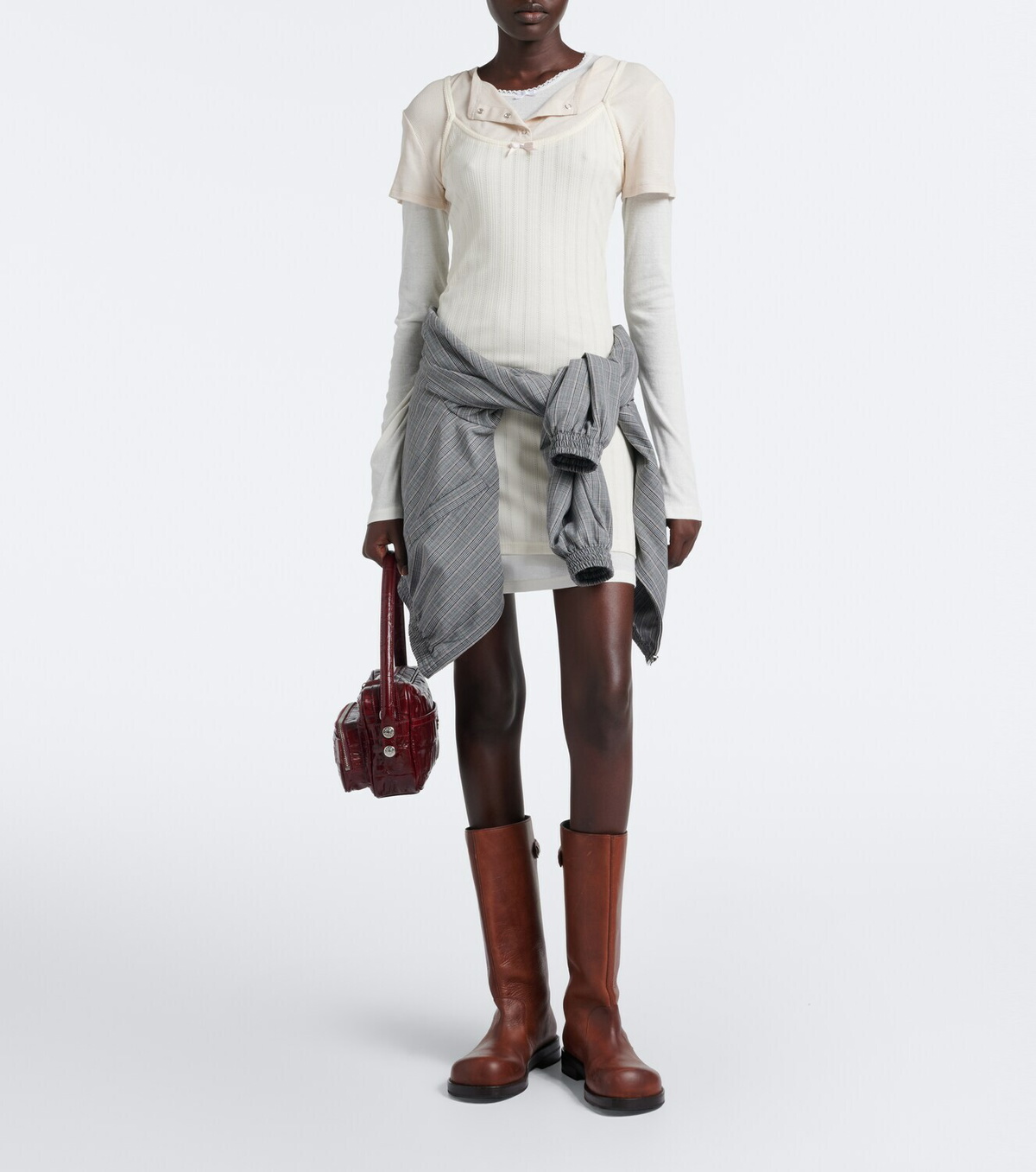 Acne Studios Layered knitted minidress