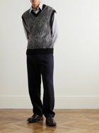 NN07 - Throwing Fits Hugo Brushed-Knit Jacquard Vest - Black
