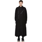 Julius Black Asymmetric Collar Coat