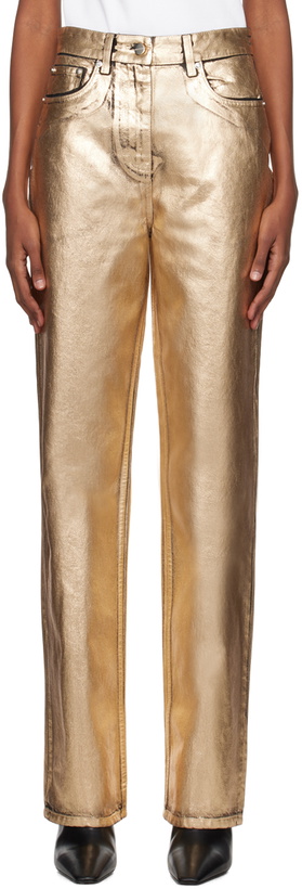 Photo: Ferragamo Gold Coated Jeans