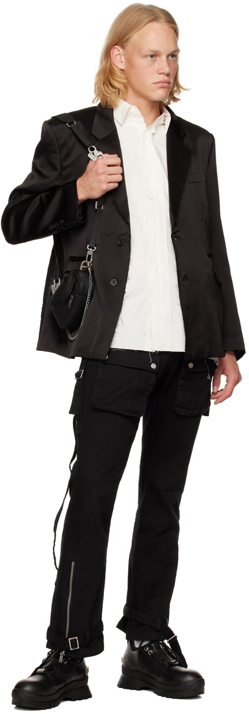 C2H4 Black Inside-Out Smoke Tailored Blazer C2H4 